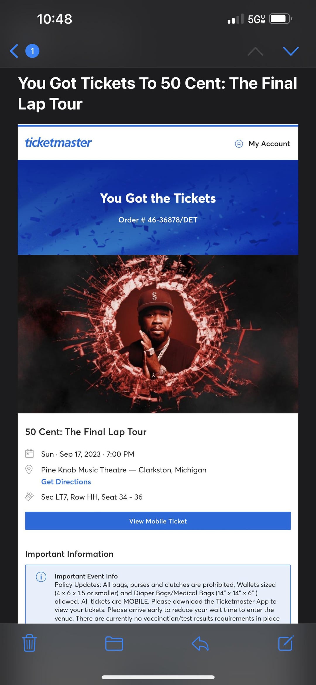 ticketmaster 50 cent