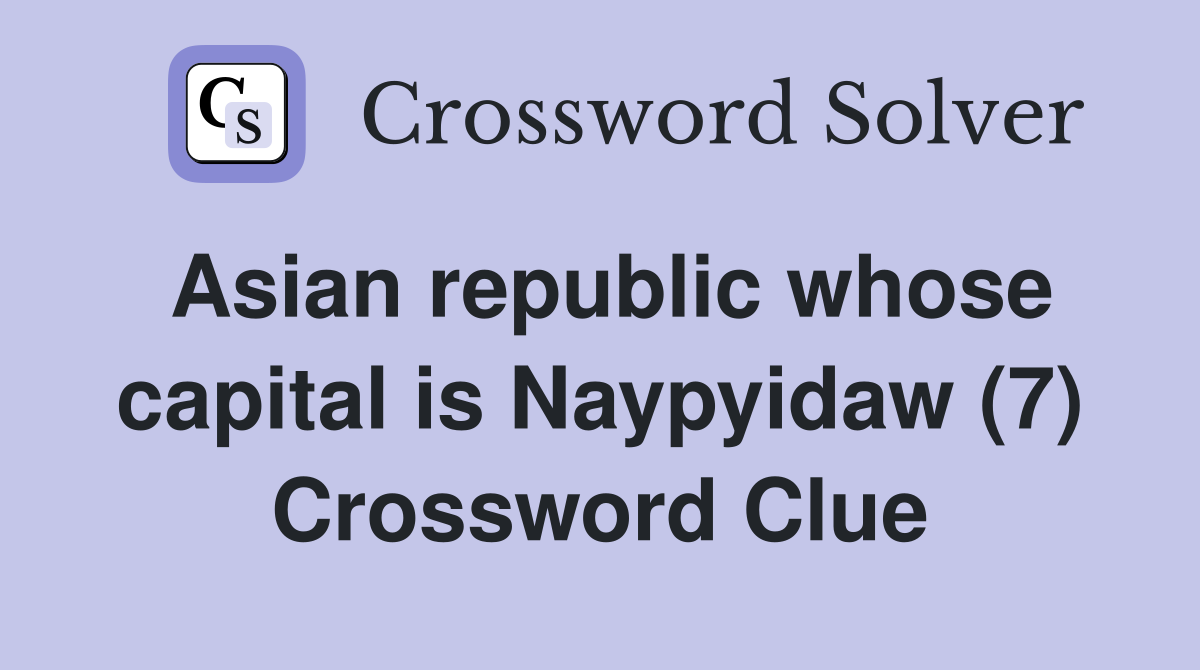 south east asian republic crossword clue