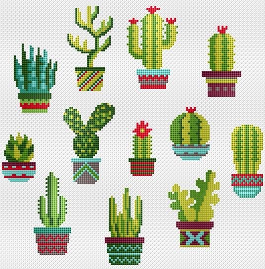 cactus cross stitch pattern