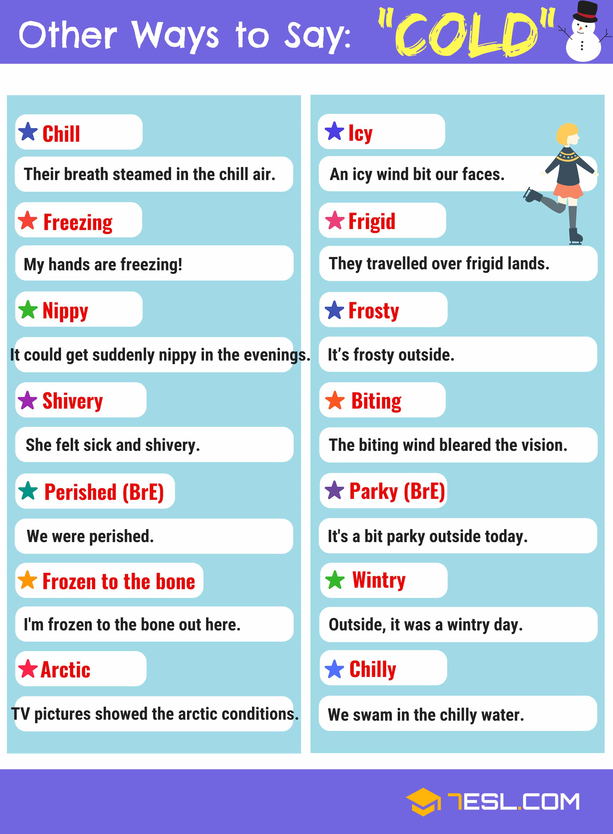 cool weather synonyms