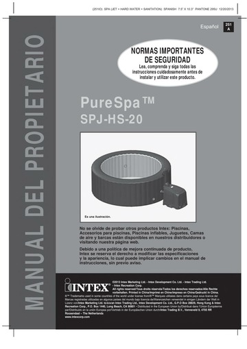 intex pure spa manual