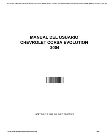 manual de usuario chevy 2004