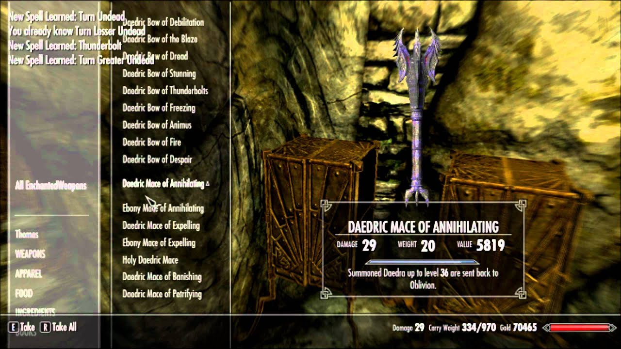 skyrim item command