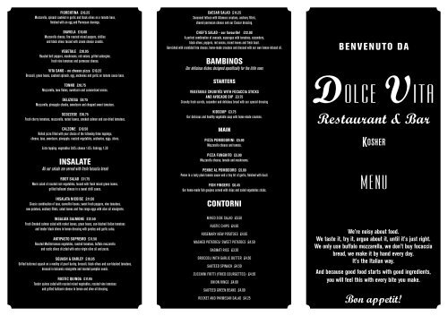 la dolce vita glasgow menu