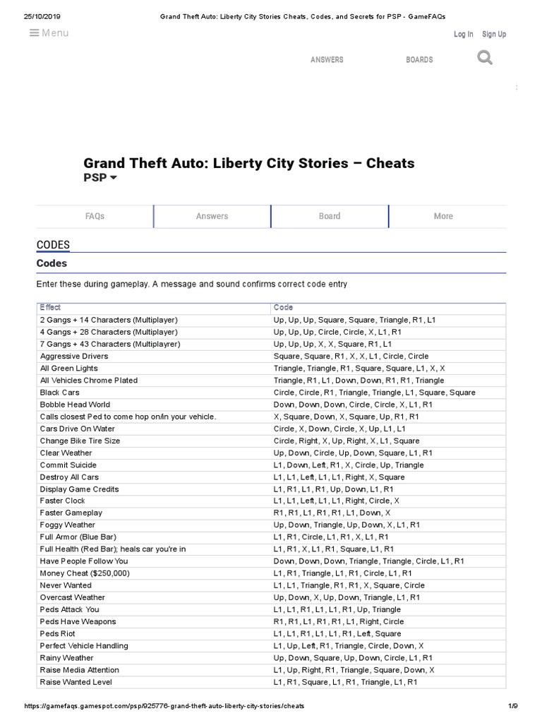 cheat psp gta liberty city stories