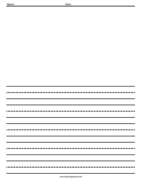 dotted line writing paper