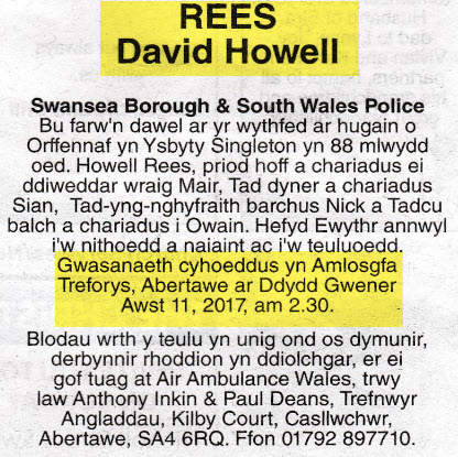 evening post swansea obituaries