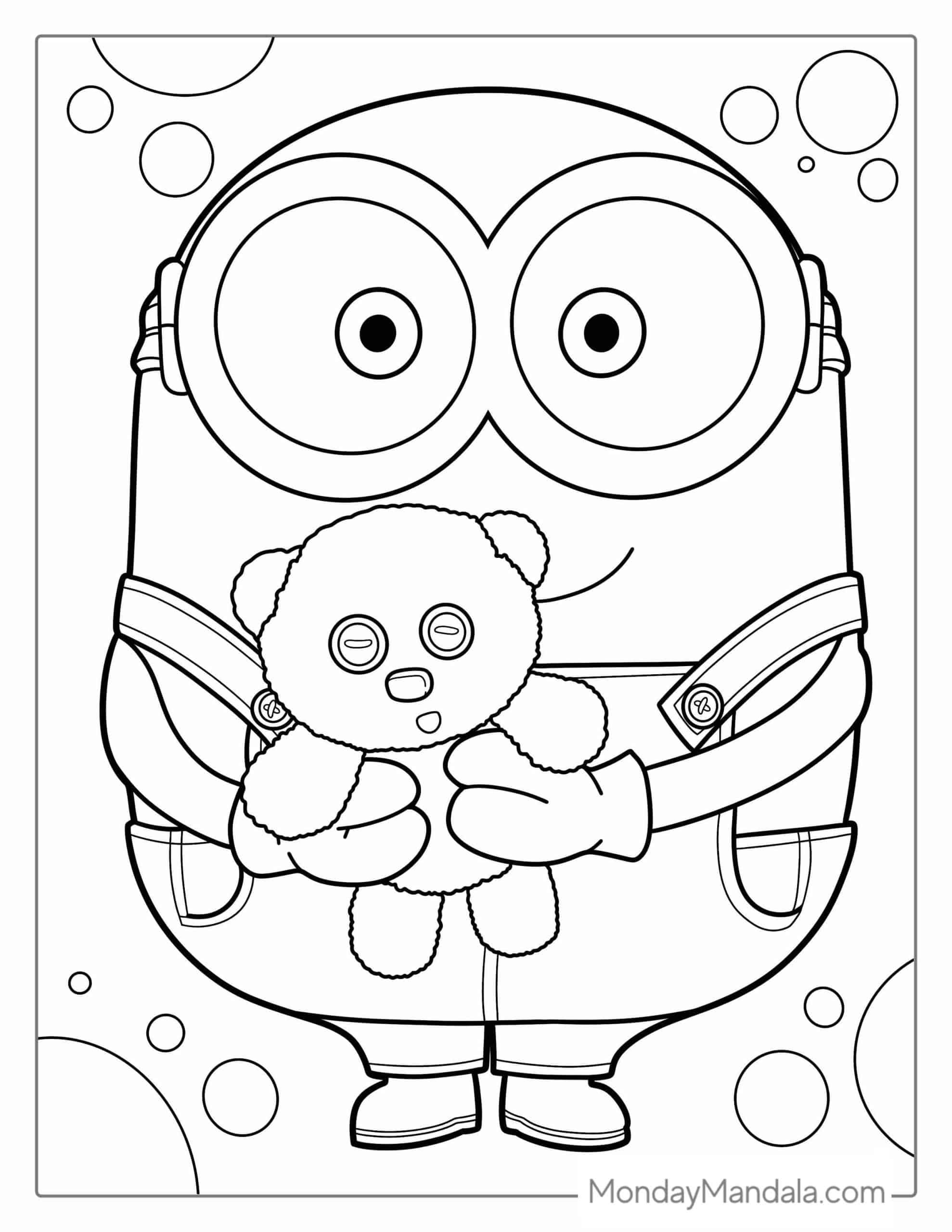 minions colouring in pages