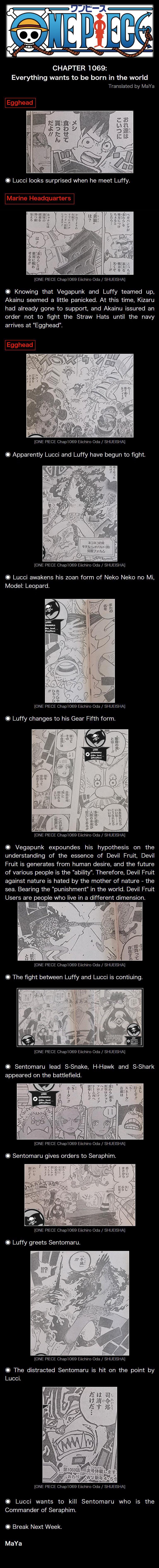 one piece 1069 spoilers reddit