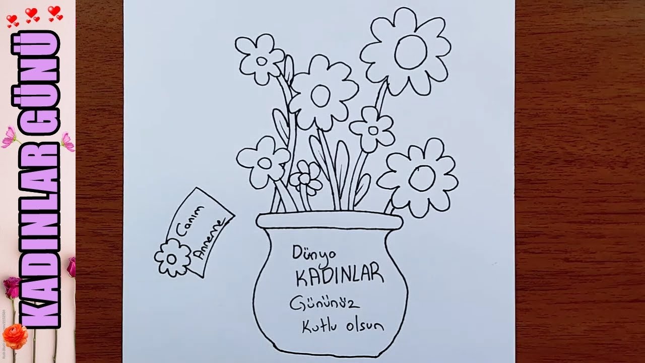 8 mart dünya kadınlar günü resim çizimi