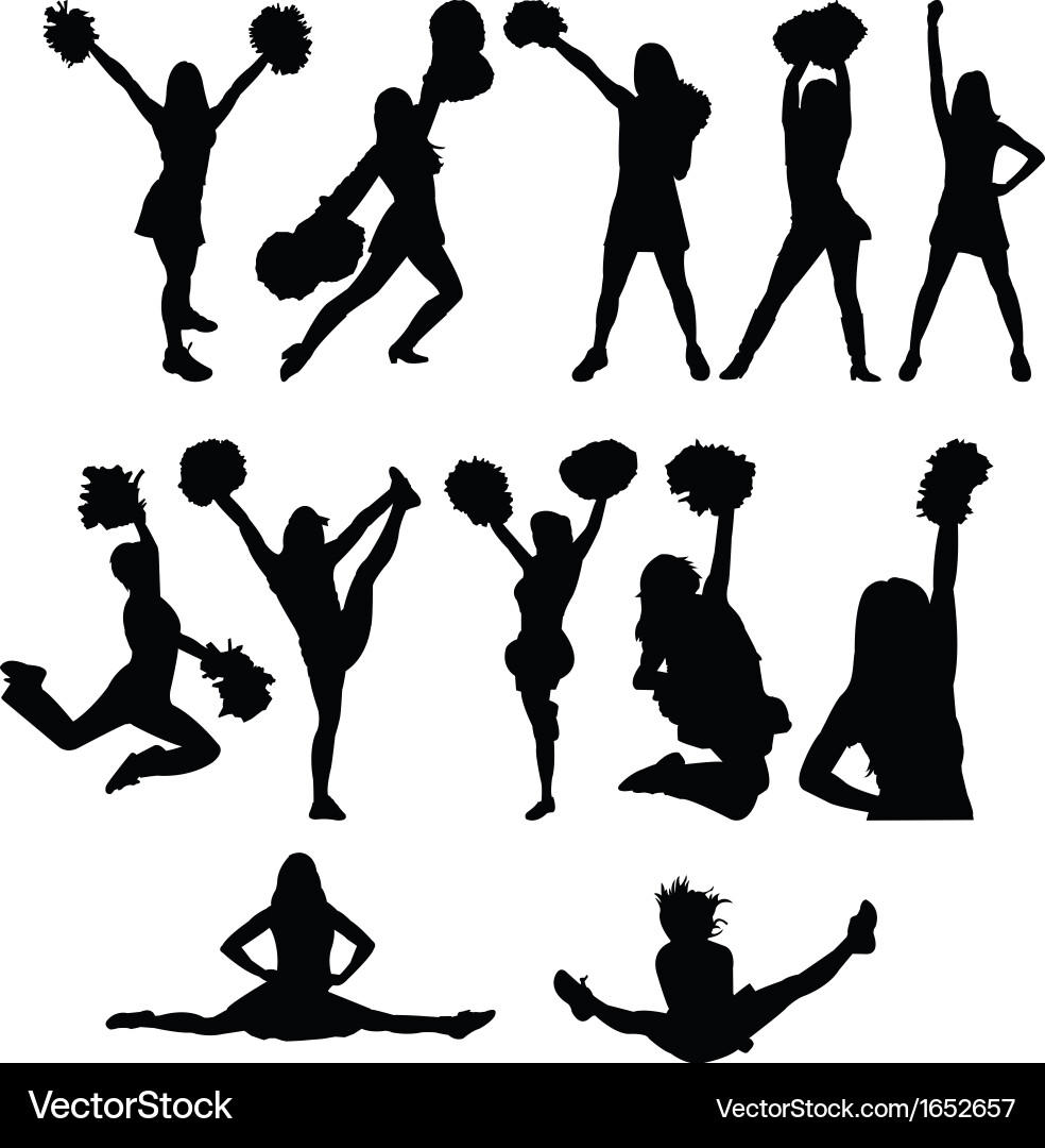 vector cheerleader silhouette