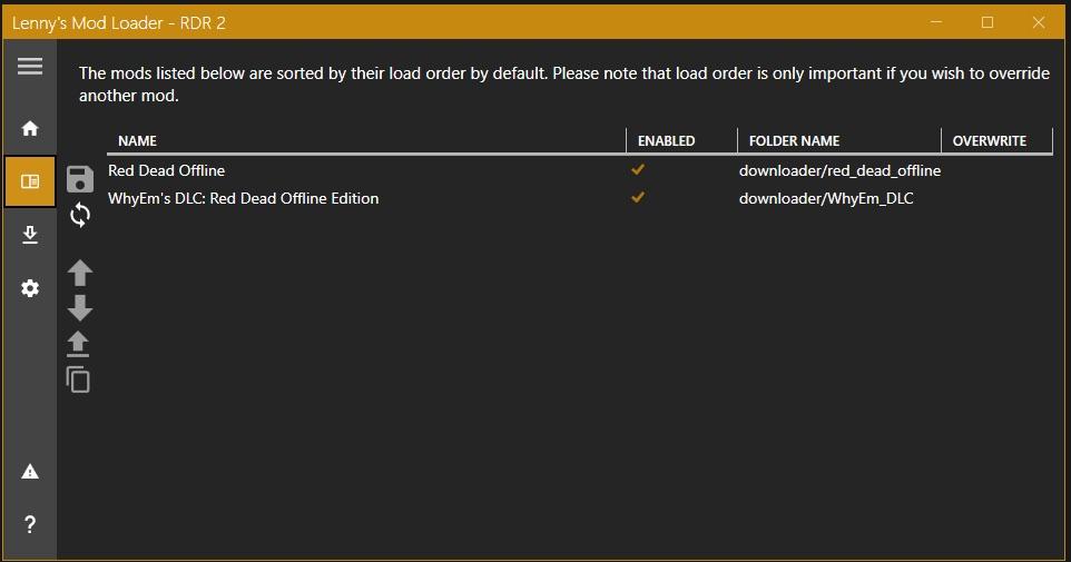 red dead offline mod not working