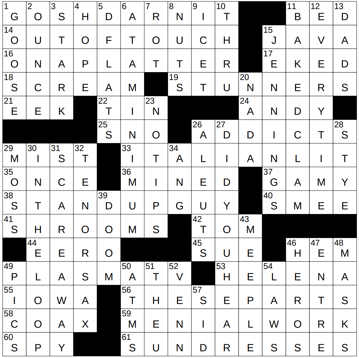 scary cry crossword clue