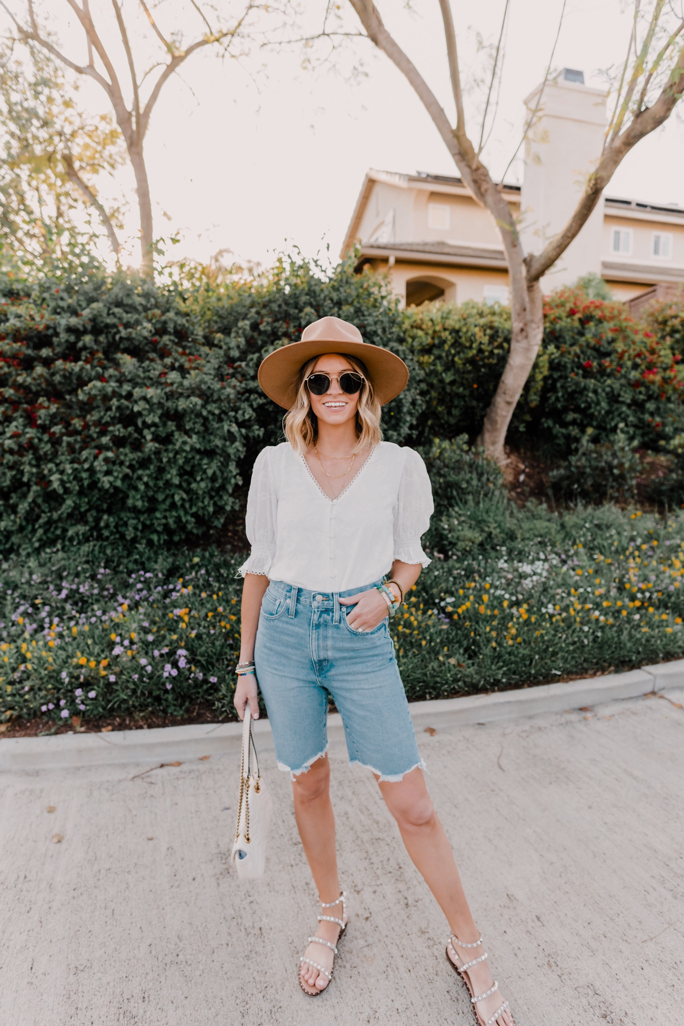 denim shorts knee length