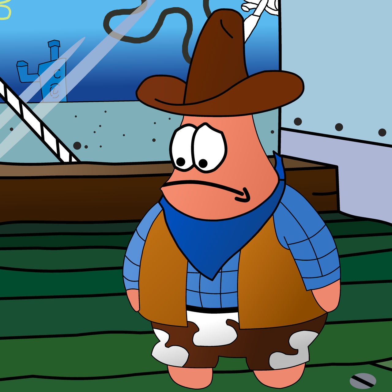 patrick cowboy meme