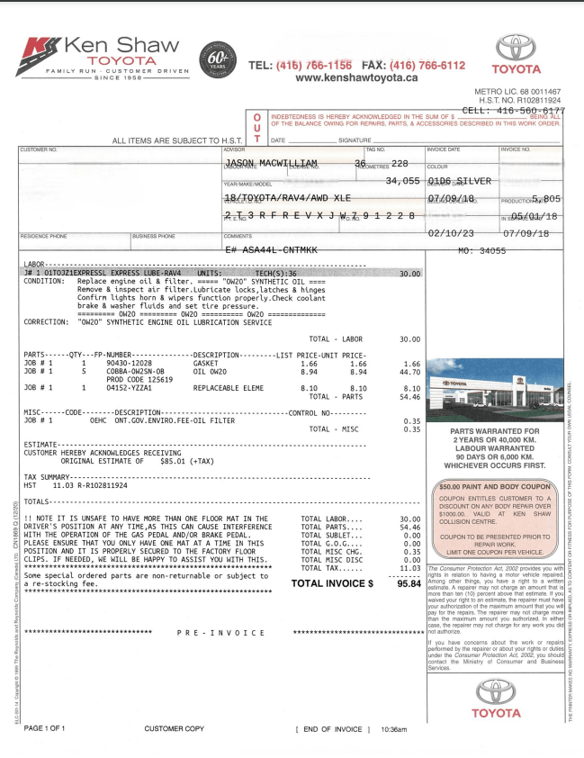 mr lube oil change prices