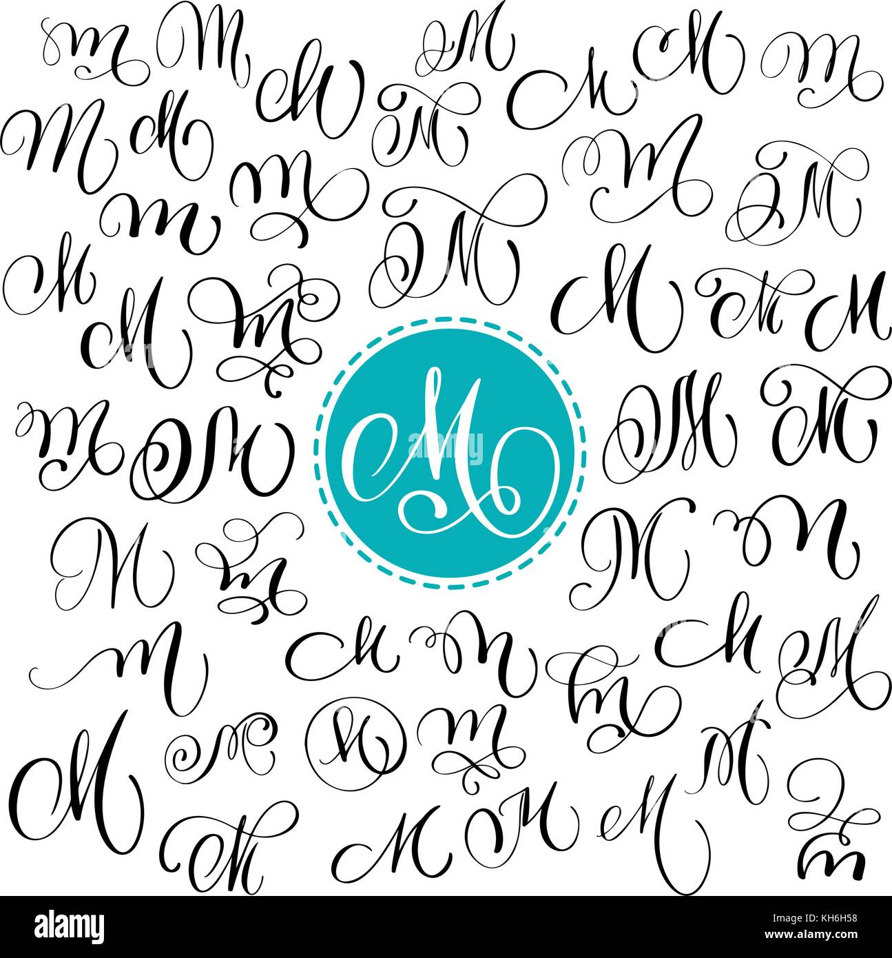 m en lettering