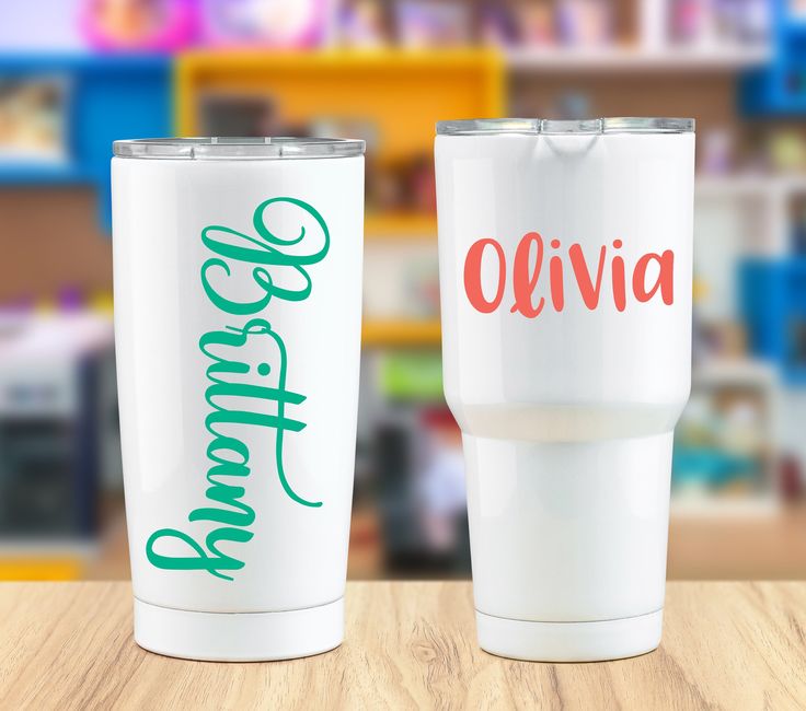 vinyl names on cups