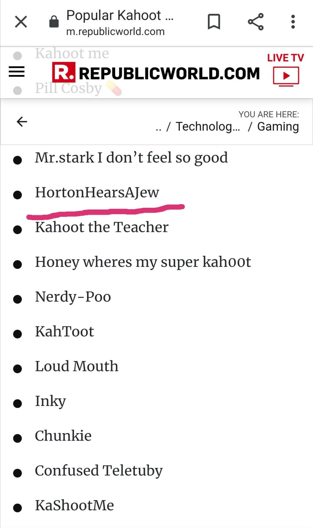 clever names for kahoot