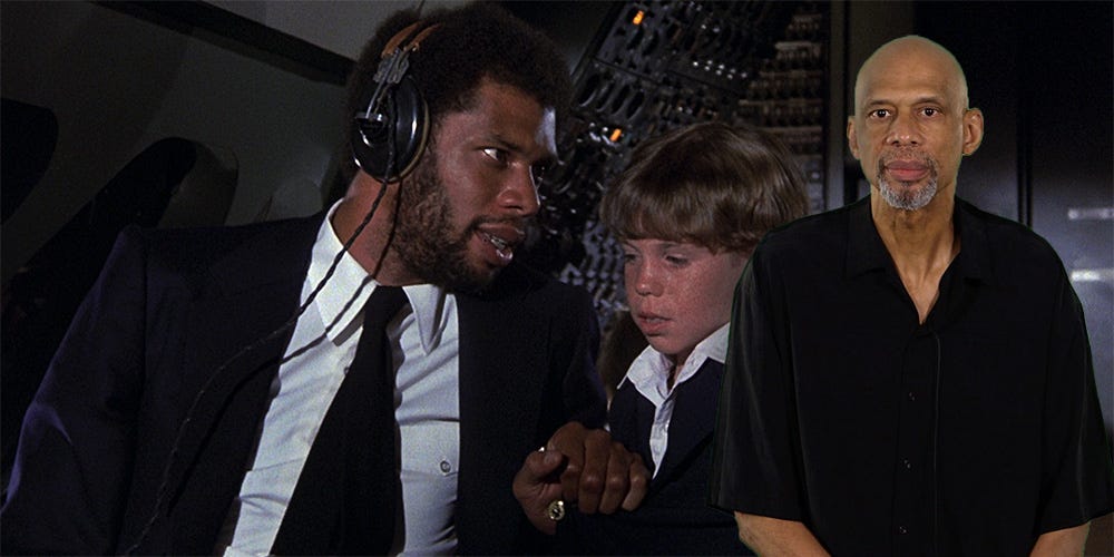 kareem abdul-jabbar in airplane