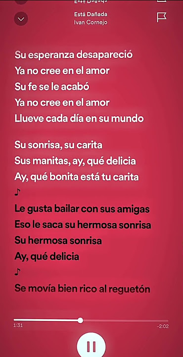 está dañada lyrics in english