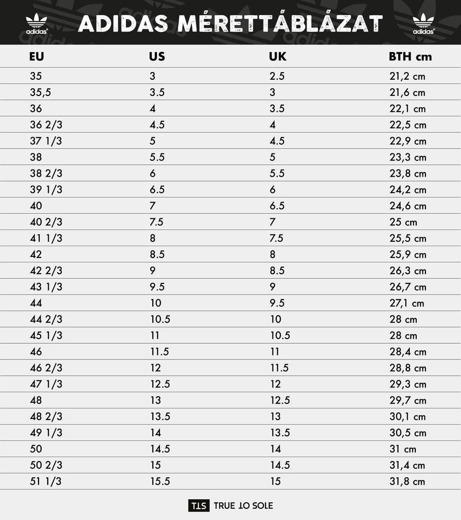 shoe size conversion adidas