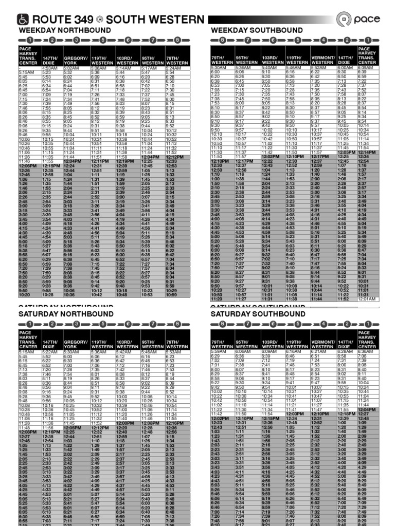 349 bus times