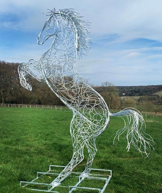 horse metal yard art