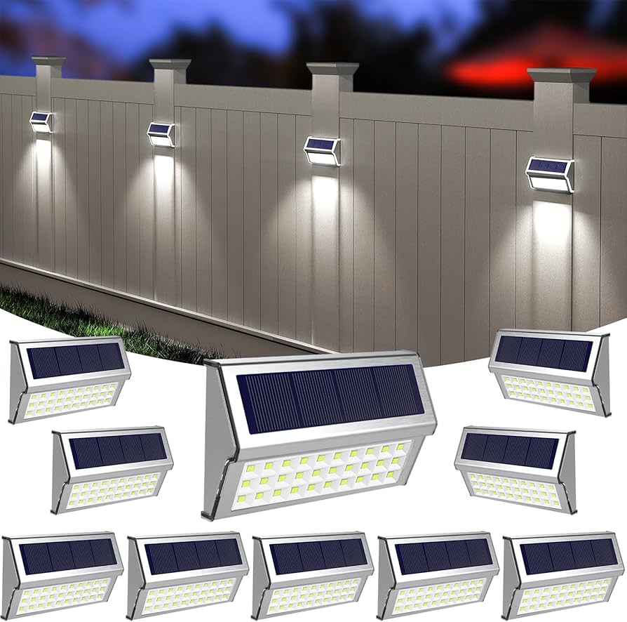 10 pack solar fence lights