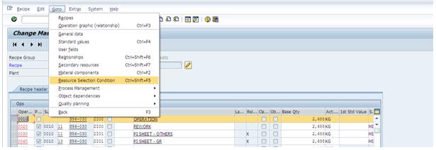 master recipe table in sap