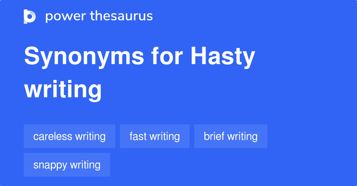 hasty thesaurus