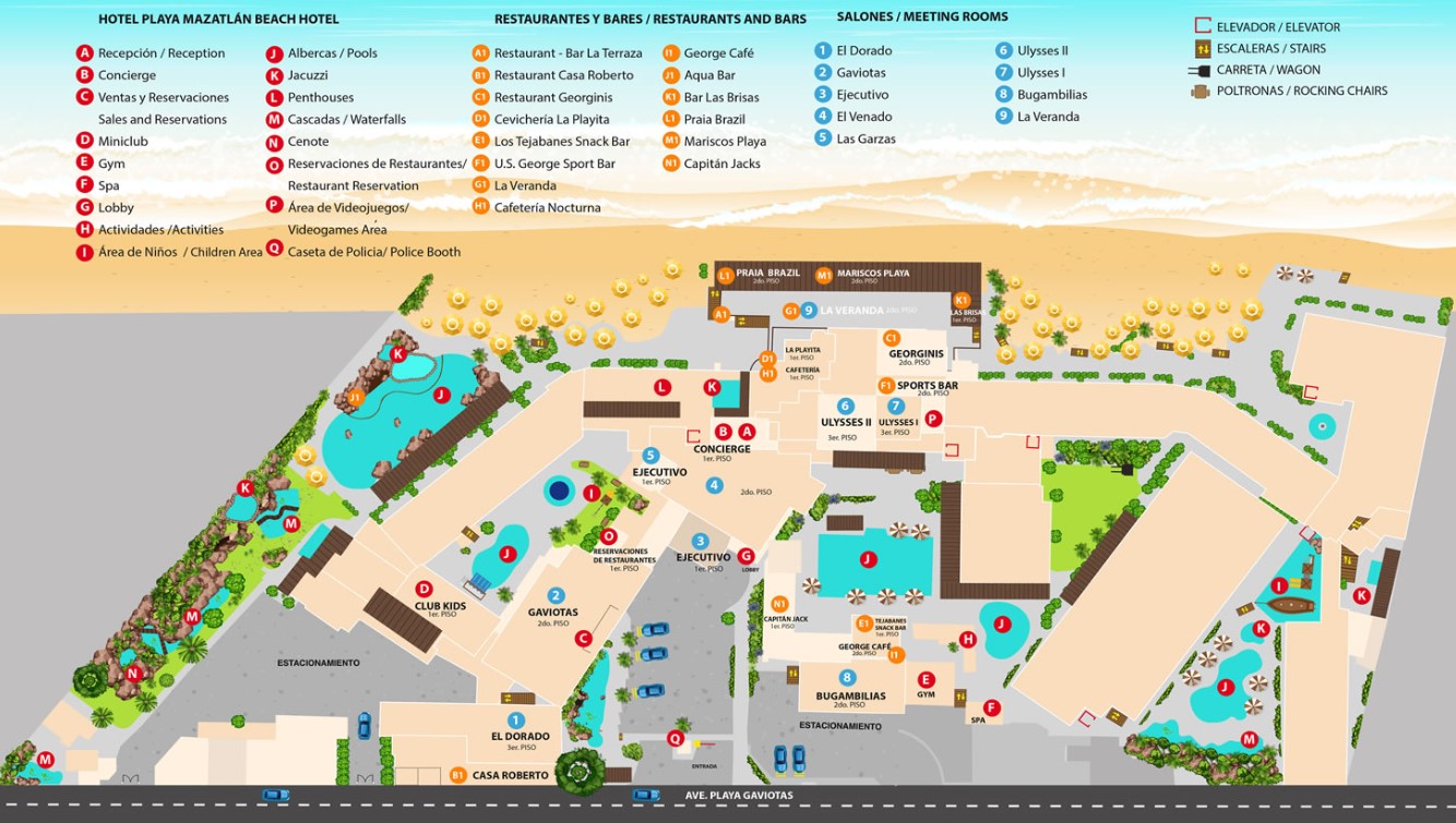 mazatlan map of hotels