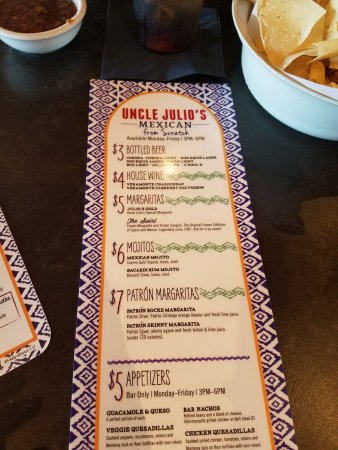 uncle julios katy tx menu