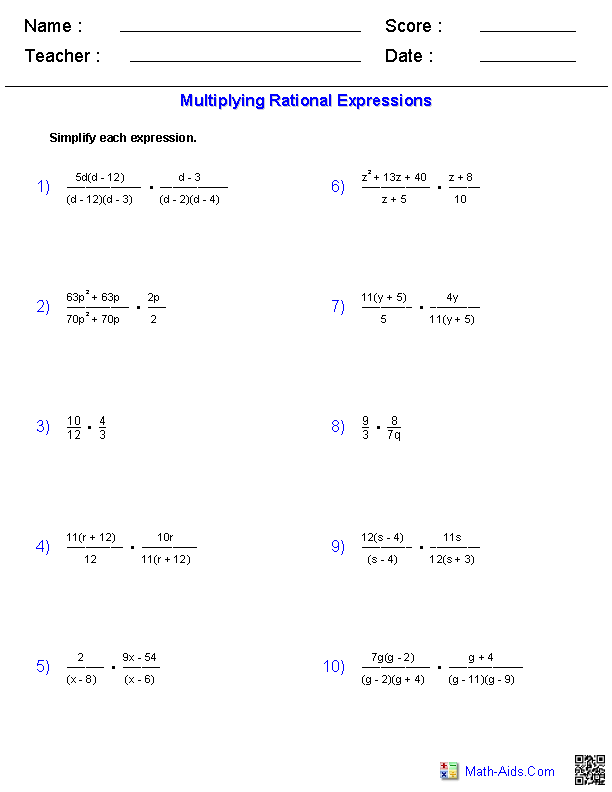 algebra 1 worksheets