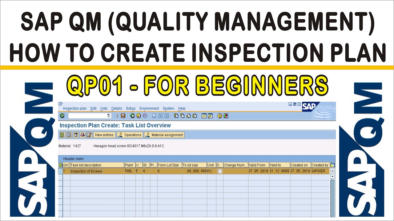 sap inspection plan