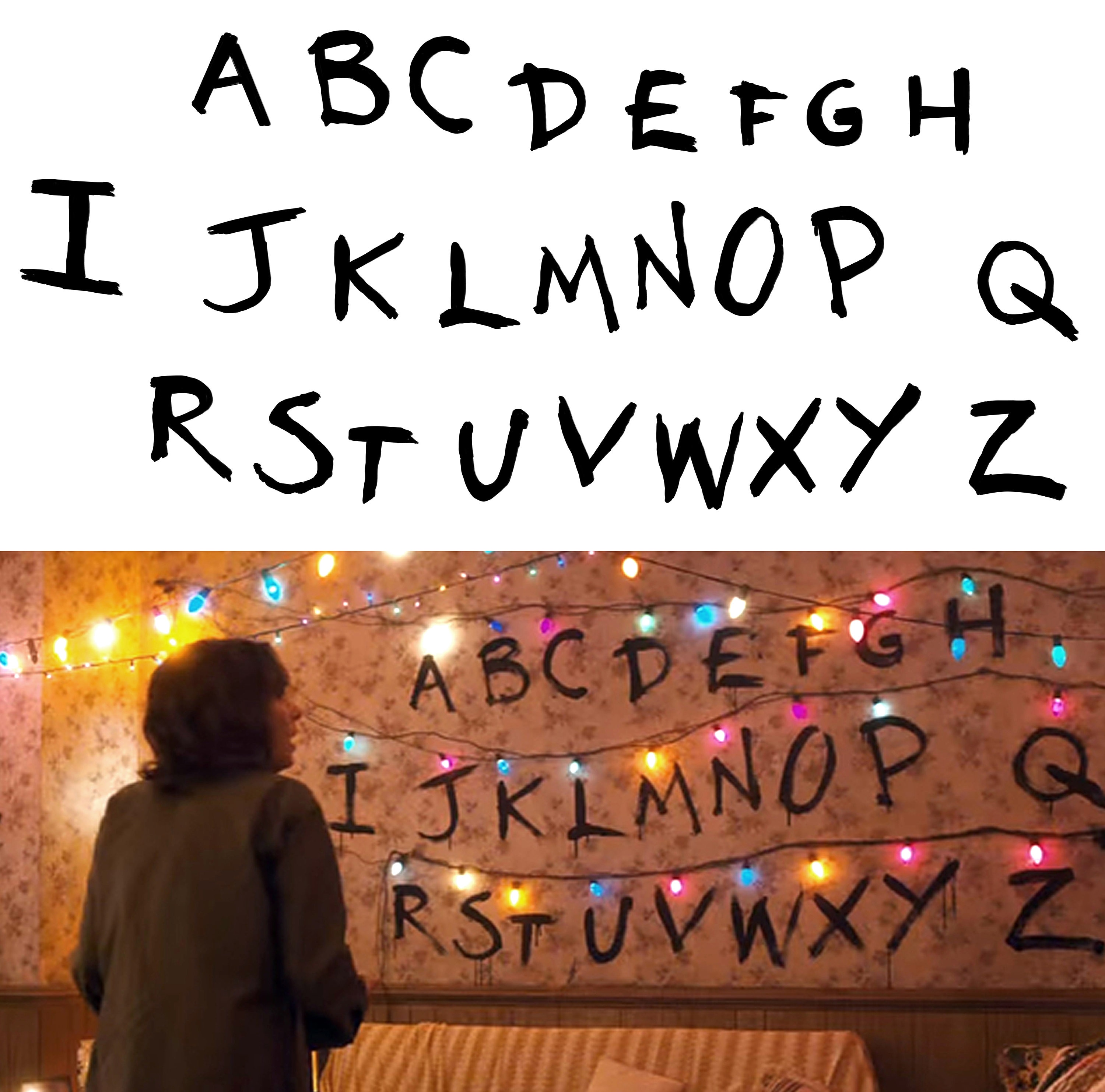 stranger things alphabet wall