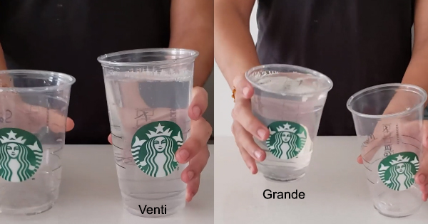 how tall is a grande starbucks cup