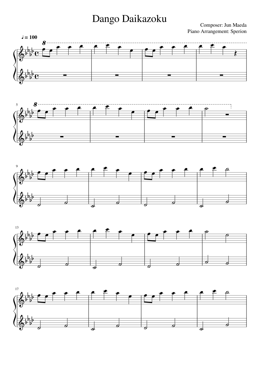 dango sheet music