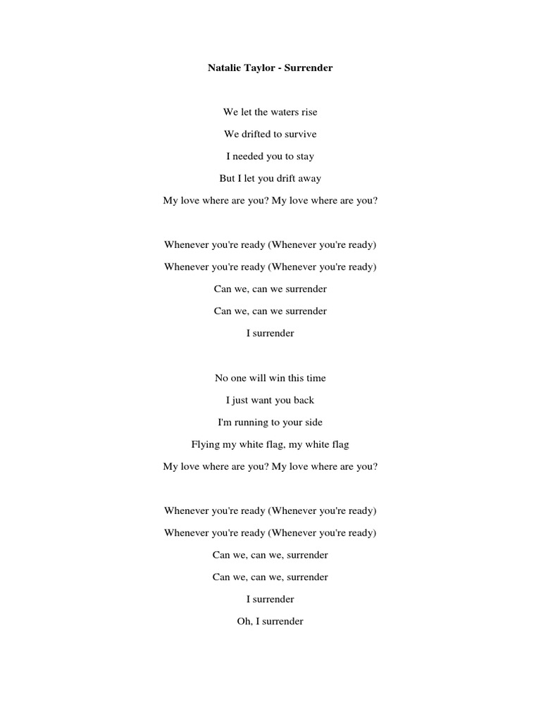 surrender lyrics