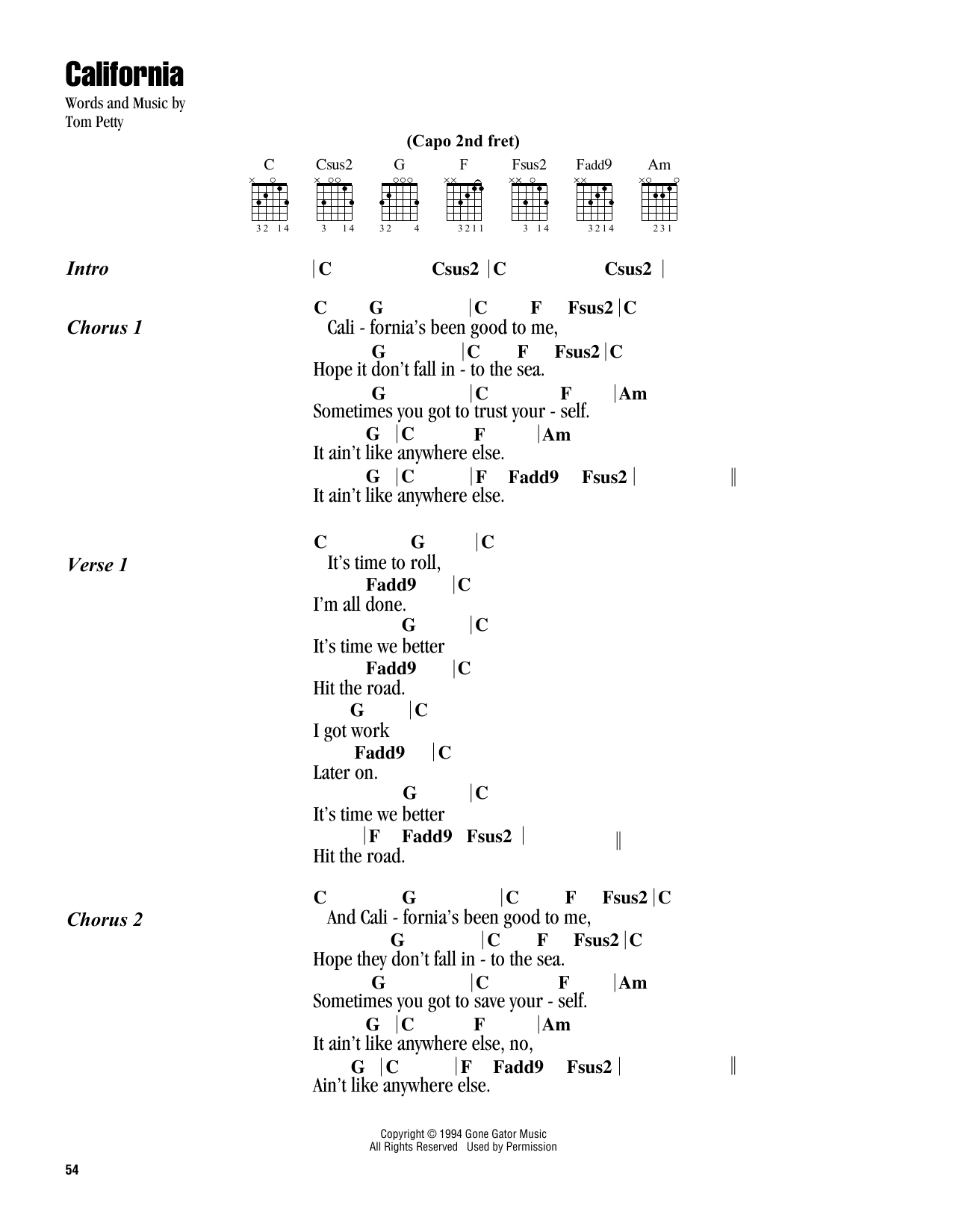 tom petty chords