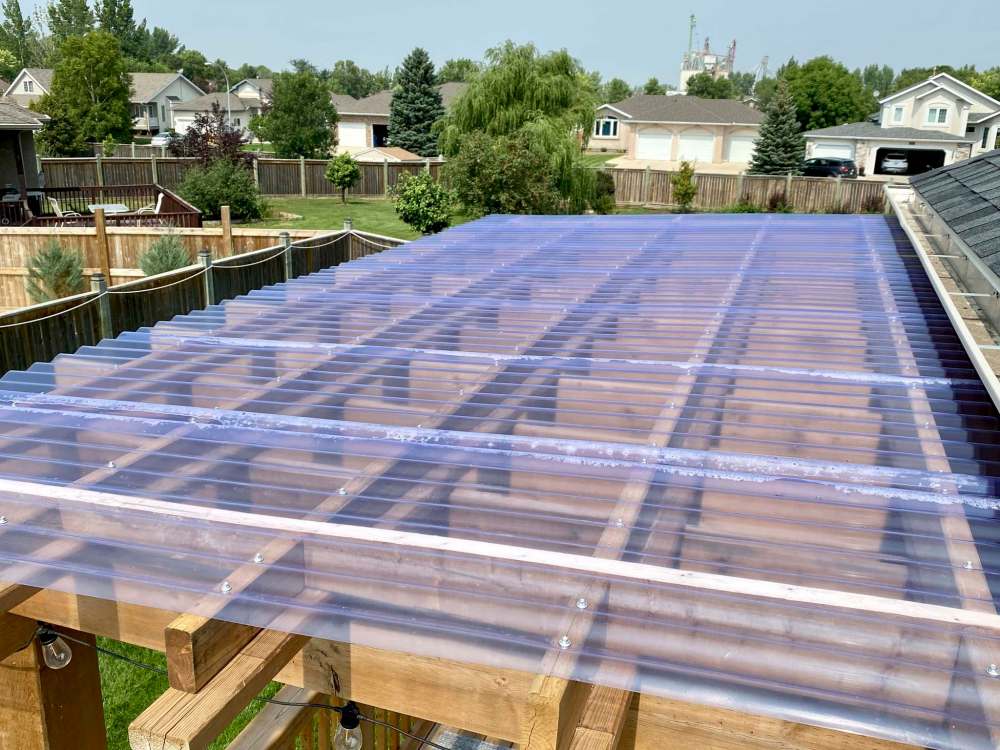 clear roof panels for pergola