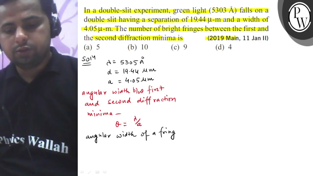 in a double slit experiment green light