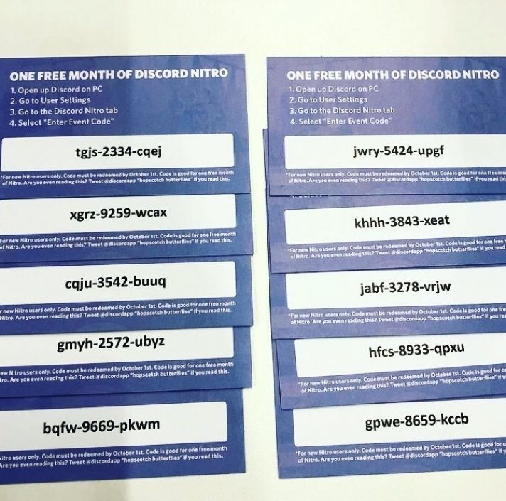 free nitro codes