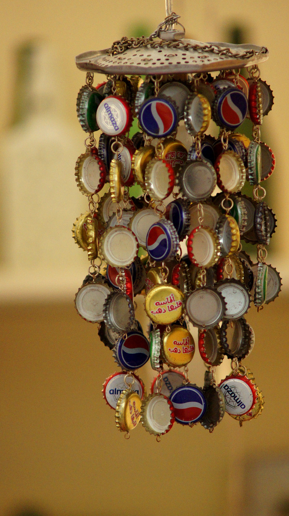 bottle cap wind chime