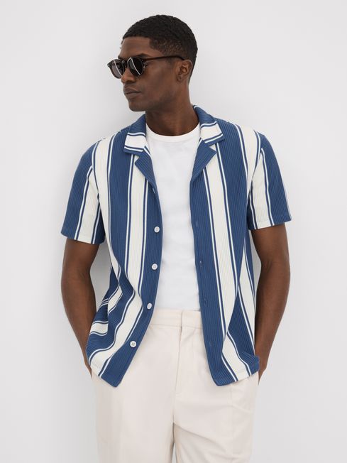 reiss blue and white striped shirt