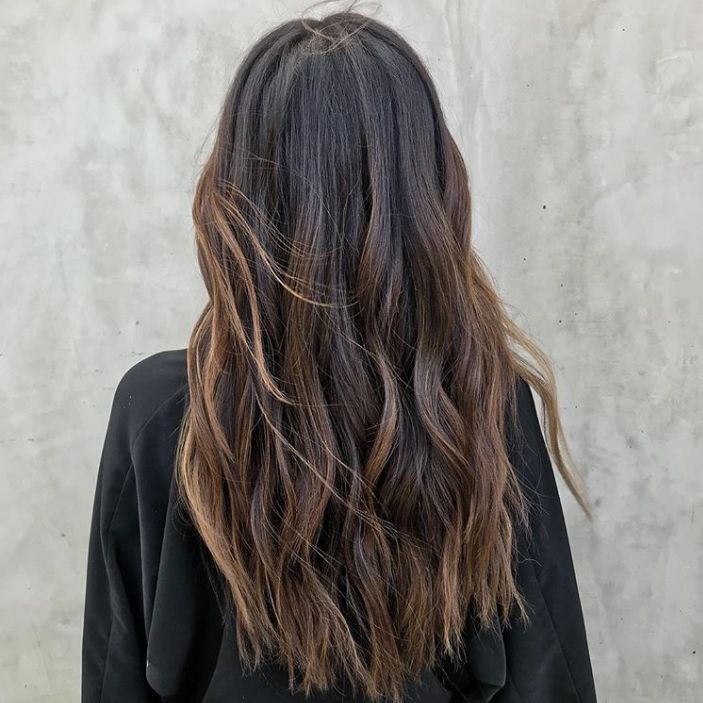 caramel lowlights for brown hair