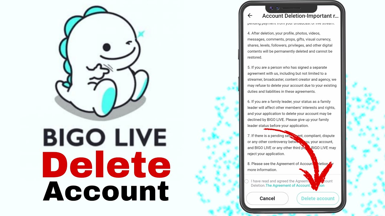 how to delete account bigo