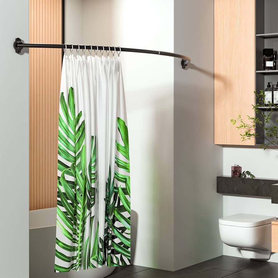 bent shower curtain rod