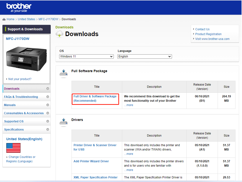 brother print drivers