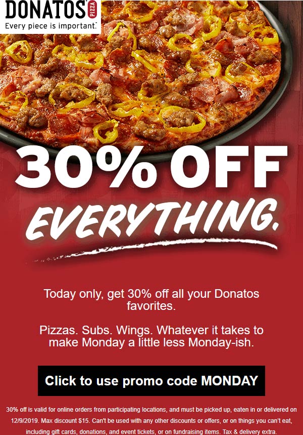 donatos promo code